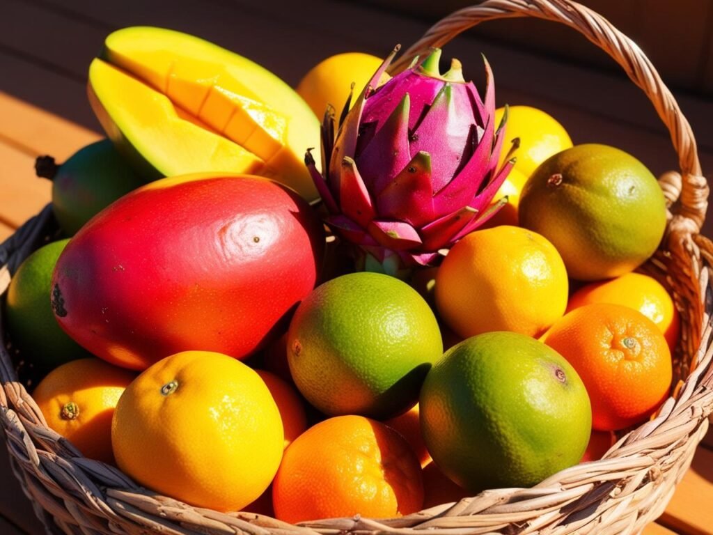 panier de fruits exotiques